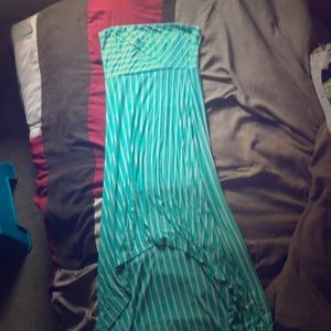 High/low strapless Maxi Dress